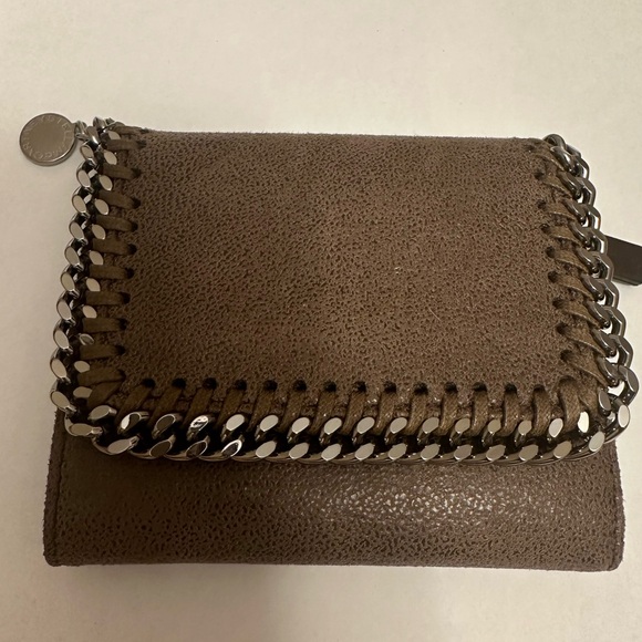 100% Authentic Stella McCartney Dark Taupe Falabella Tri-Fold Wallet - Picture 5 of 7